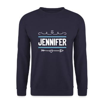 Jennifer - Unisex Sweatshirt - navy - Front - Alina (178cm) & Michal (187cm)