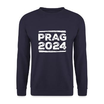 Prague 2024 Saying - Unisex Sweatshirt - navy - Front - Alina (178cm) & Michal (187cm)