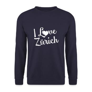 I Love Zürich - Unisex Pullover - Navy - Vorne - Alina (178cm) & Michal (187cm)
