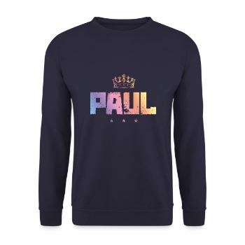 Paul - Unisex Sweatshirt - navy - Front - Alina (178cm) & Michal (187cm)