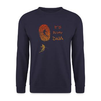Skiing Ski Pistensau Geschenk - Unisex Pullover - Navy - Vorne - Alina (178cm) & Michal (187cm)