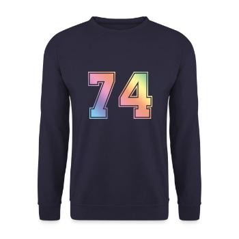 74 Numéro coloré - Sweat-shirt Unisexe - marine - Devant - Alina (178cm) & Michal (187cm)