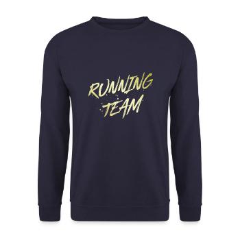 Running Team - Unisex Sweatshirt - navy - Front - Alina (178cm) & Michal (187cm)