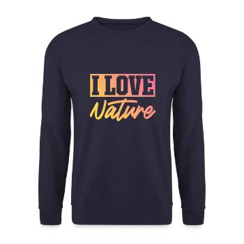 Ich liebe Natur - Unisex Pullover - Navy - Vorne - Alina (178cm) & Michal (187cm)