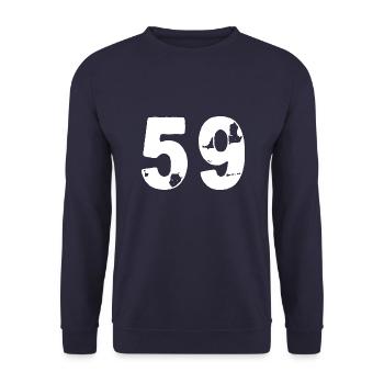 59 Number jersey - Unisex Sweatshirt - navy - Front - Alina (178cm) & Michal (187cm)