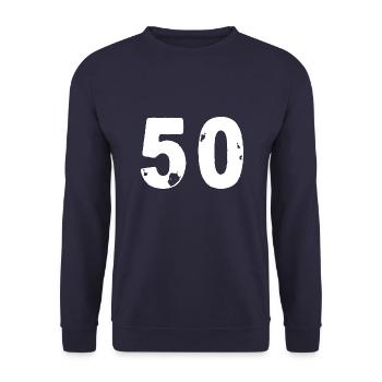 50 number jersey - Unisex Sweatshirt - navy - Front - Alina (178cm) & Michal (187cm)