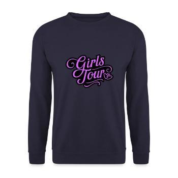 Girls Tour Heart Saying - Unisex Sweatshirt - navy - Front - Alina (178cm) & Michal (187cm)