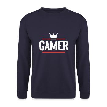 Gamer Beruf - Unisex Pullover - Navy - Vorne - Alina (178cm) & Michal (187cm)