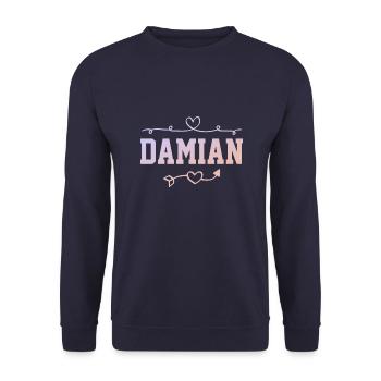 Damian - Unisex Pullover - Navy - Vorne - Alina (178cm) & Michal (187cm)