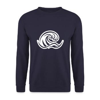 Ocean Wave Symbol Sea - Unisex Sweatshirt - navy - Front - Alina (178cm) & Michal (187cm)