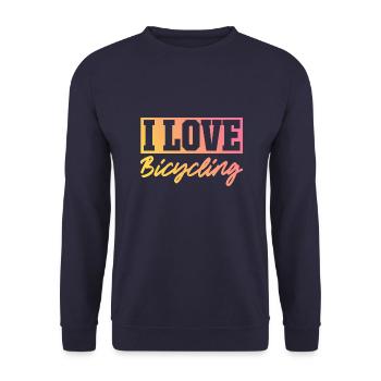 I love cycling - Unisex Sweatshirt - navy - Front - Alina (178cm) & Michal (187cm)