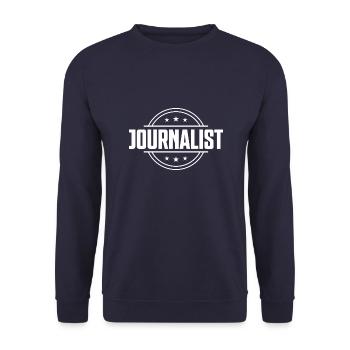 Journalist Beruf - Unisex Pullover - Navy - Vorne - Alina (178cm) & Michal (187cm)