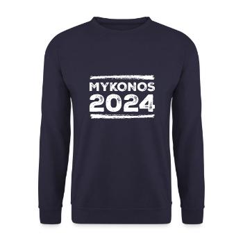 Mykonos 2024 Saying - Unisex Sweatshirt - navy - Front - Alina (178cm) & Michal (187cm)