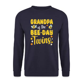 Opa der Bee Day Zwillinge - Unisex Pullover - Navy - Vorne - Alina (178cm) & Michal (187cm)