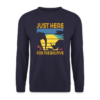 Juste ici pour les Big Five - Sweat-shirt Unisexe - marine - Devant - Alina (178cm) & Michal (187cm)