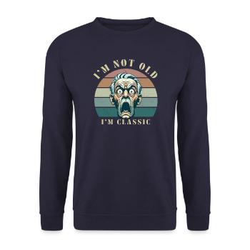 I'm not old, I'm a classic - Grandpa - Unisex Sweatshirt - navy - Front - Alina (178cm) & Michal (187cm)