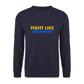 Fight like ukrainian - Sweat-shirt Unisexe - marine - Devant - Alina (178cm) & Michal (187cm)