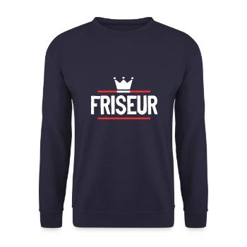 Friseur Beruf - Unisex Pullover - Navy - Vorne - Alina (178cm) & Michal (187cm)