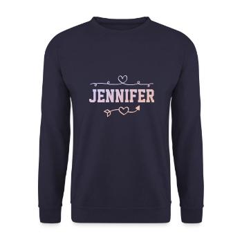 Jennifer - Unisex Sweatshirt - navy - Front - Alina (178cm) & Michal (187cm)
