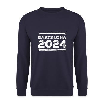 Barcelona 2024 Saying - Unisex Sweatshirt - navy - Front - Alina (178cm) & Michal (187cm)
