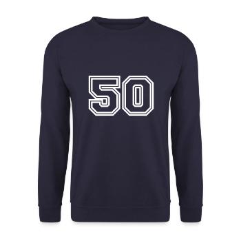 50 number symbol - Unisex Sweatshirt - navy - Front - Alina (178cm) & Michal (187cm)