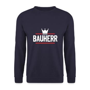 Bauherr Haus Bau - Unisex Pullover - Navy - Vorne - Alina (178cm) & Michal (187cm)
