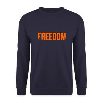 Freedom - Unisex Sweatshirt - navy - Front - Alina (178cm) & Michal (187cm)