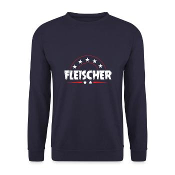 Fleischer Beruf - Unisex Pullover - Navy - Vorne - Alina (178cm) & Michal (187cm)
