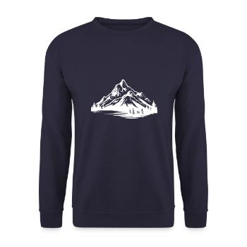 Mountains Nature Symbol - Unisex Sweatshirt - navy - Front - Alina (178cm) & Michal (187cm)