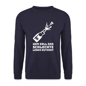 QUI DEVRAIT BÉNÉFICIER DE MAUVAIS VIE? - Sweat-shirt Unisexe - marine - Devant - Alina (178cm) & Michal (187cm)