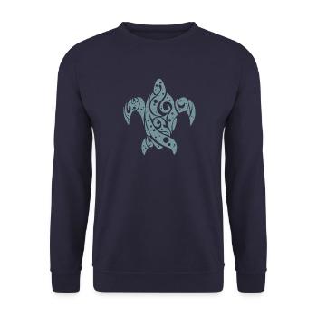Blue Turtle Tattoo - Unisex Sweatshirt - navy - Front - Alina (178cm) & Michal (187cm)