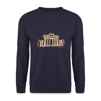 Berlin Brandenburg Gate – symbolic - Unisex Sweatshirt - navy - Front - Alina (178cm) & Michal (187cm)