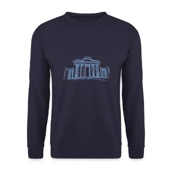 Berlin Brandenburg Gate – symbolic - Unisex Sweatshirt - navy - Front - Alina (178cm) & Michal (187cm)