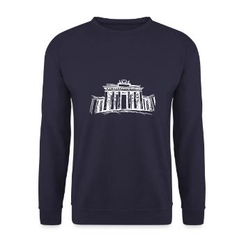 Berlin Brandenburg Gate – symbolic - Unisex Sweatshirt - navy - Front - Alina (178cm) & Michal (187cm)