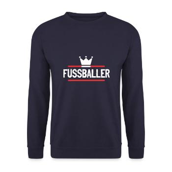 Fussballer Fussball Spieler - Unisex Pullover - Navy - Vorne - Alina (178cm) & Michal (187cm)
