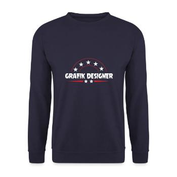Grafik Designer Beruf - Unisex Pullover - Navy - Vorne - Alina (178cm) & Michal (187cm)