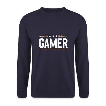 Gamer Beruf - Unisex Pullover - Navy - Vorne - Alina (178cm) & Michal (187cm)