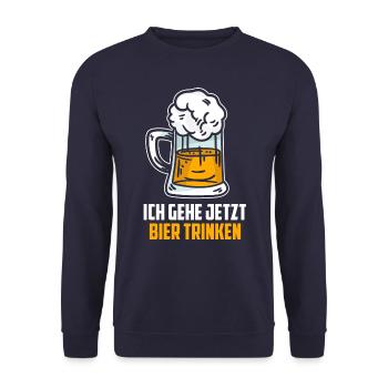 Bier trinken Saufen Party Urlaub Feiern Alkohol - Unisex Pullover - Navy - Vorne - Alina (178cm) & Michal (187cm)