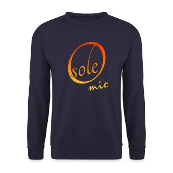 O sole mio flirten Flirtspruch - Unisex Pullover - Navy - Vorne - Alina (178cm) & Michal (187cm)