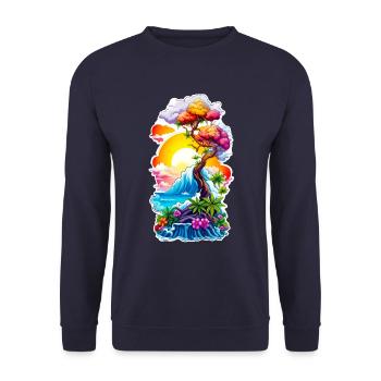 High waves 05 - Unisex Pullover - Navy - Vorne - Alina (178cm) & Michal (187cm)