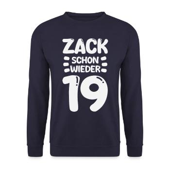 Zack 19 again! Birthday - Unisex Sweatshirt - navy - Front - Alina (178cm) & Michal (187cm)