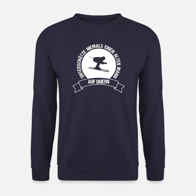 Unterschätze niemals einen alten Mann auf Skiern - Unisex Pullover - Navy