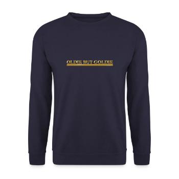 OLDIE BUT GOLDIE gold lettering - Unisex Sweatshirt - navy - Front - Alina (178cm) & Michal (187cm)