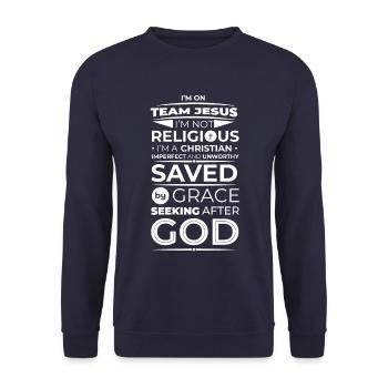 Team Jesus - Sweat-shirt Unisexe - marine - Devant - Alina (178cm) & Michal (187cm)