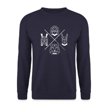 Devenez divin avec les dieux égyptiens - motif bla - Sweat-shirt Unisexe - marine - Devant - Alina (178cm) & Michal (187cm)