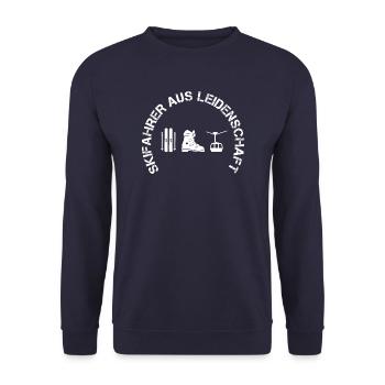 Skifahrer aus Leidenschaft - Unisex Pullover - Navy - Vorne - Alina (178cm) & Michal (187cm)