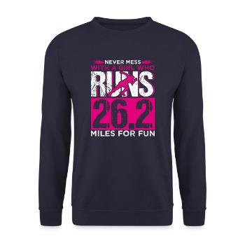 Cadeau de sport coureur entraîneur amateur de sport - Sweat-shirt Unisexe - marine - Devant - Alina (178cm) & Michal (187cm)