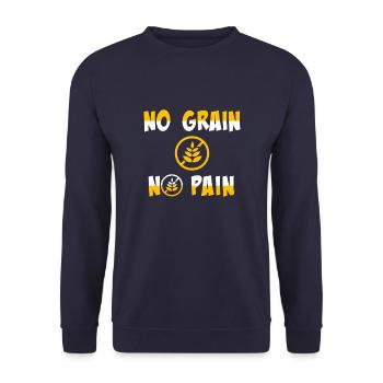 No Grain No Pain Gluten Free Gift - Unisex Sweatshirt - navy - Front - Alina (178cm) & Michal (187cm)