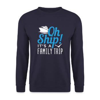 Bateau Bateau c'est un cadeau de croiseur de voyage en famille - Sweat-shirt Unisexe - marine - Devant - Alina (178cm) & Michal (187cm)