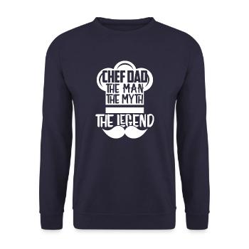 Chef Dad Cooking Kitchen Gift - Unisex Sweatshirt - navy - Front - Alina (178cm) & Michal (187cm)